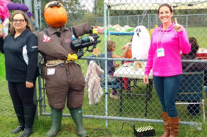 Sheri and Jamie with scarecrow