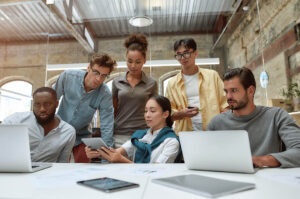 business group in a meeting