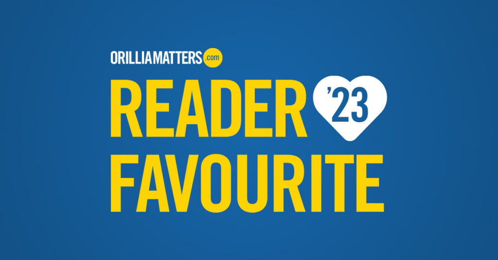 Orillia Matters Readers' Favourite Award winner