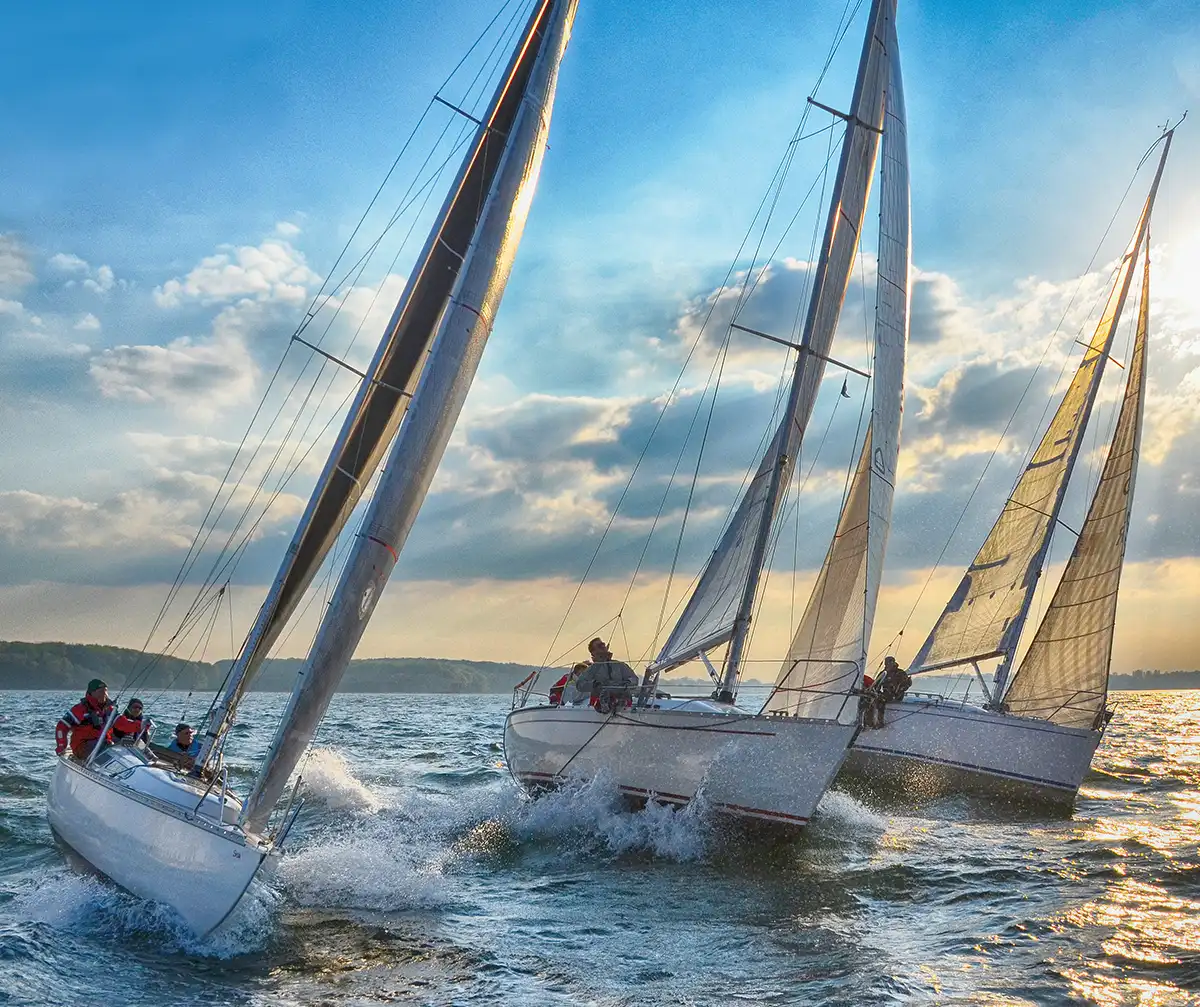 yachts competing in regatta